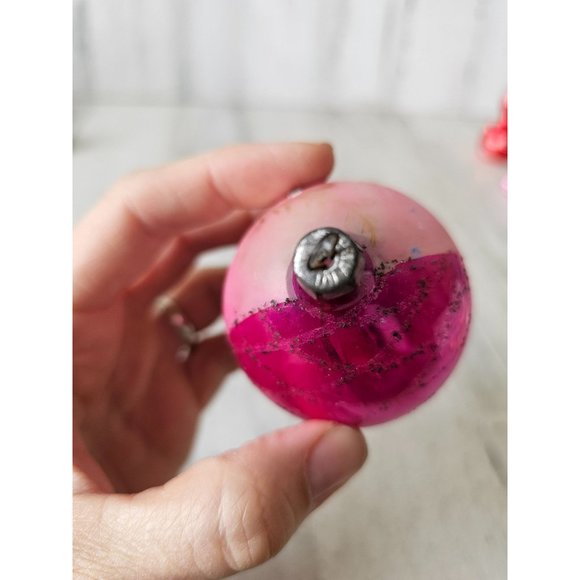 Antique Poland Bell teardrop pink fantasia ornament glass mercury Xmas tree - Picture 7 of 9